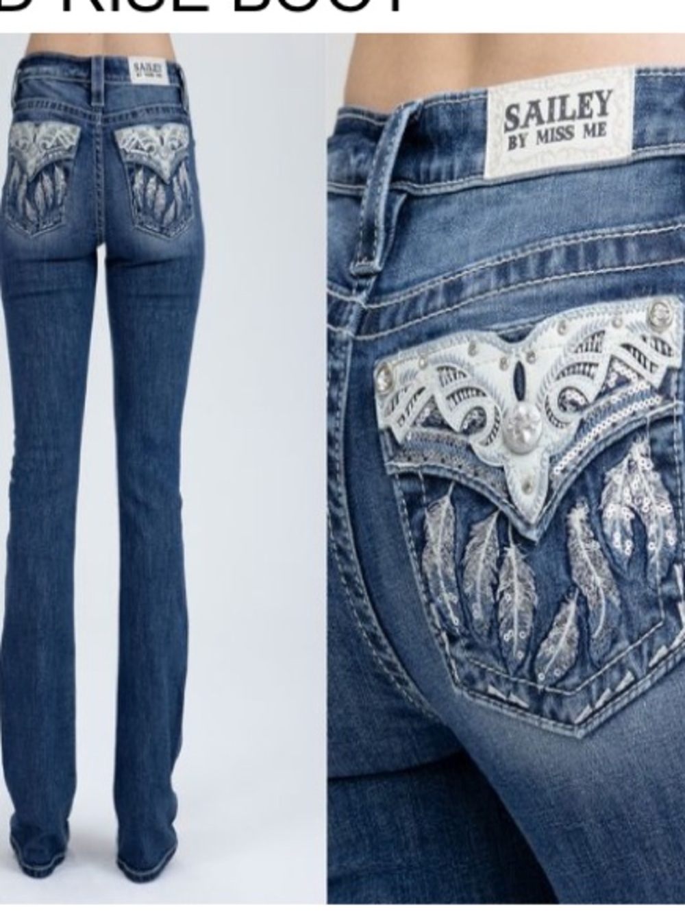 Sailey by Miss Me Feather Jean - 34” inseam